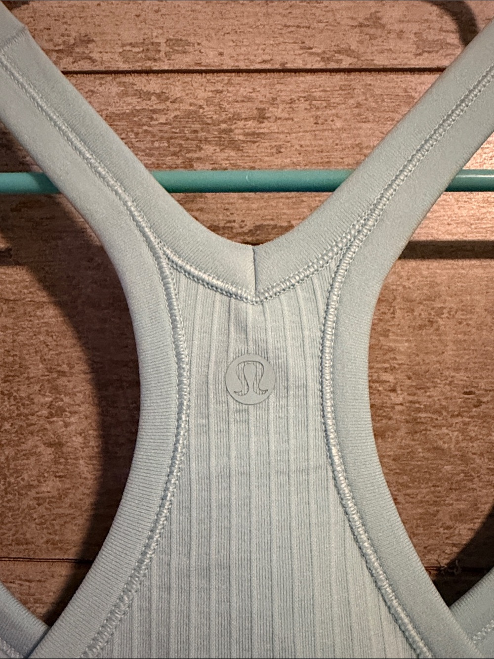 New Lululemon Light Blue Ribbed Racerback Tank Top - Picture 4 of 6